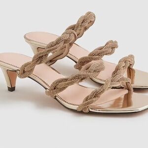 strappy kitten heels with crystals NWT size 9